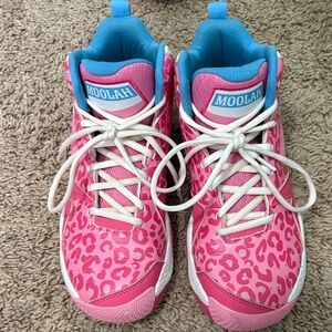Kids Pink Leopard Print Sneakers